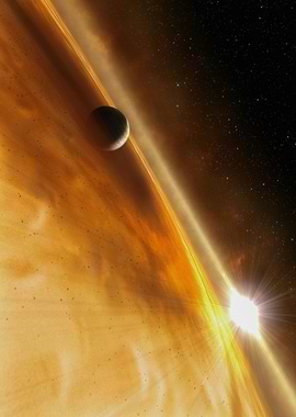 Planet and Starfield with Rings