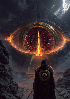 Fantasy Eye Gate with Warrior