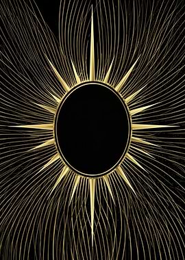 Golden Sunburst with Black Center