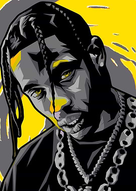 Travis Scott Pop Art Portrait