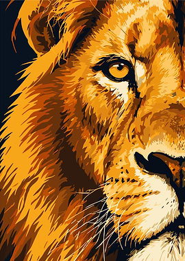 Close-up of a Lion's Face