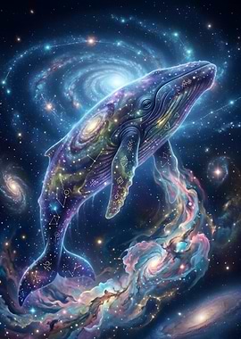 Cosmic Whale in Nebula