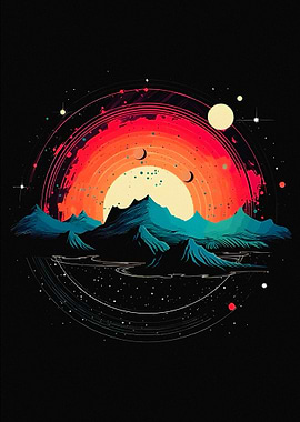 Cosmic Mountain Landscape