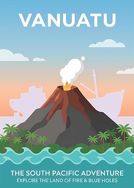 Vanuatu South Pacific Adventure Poster