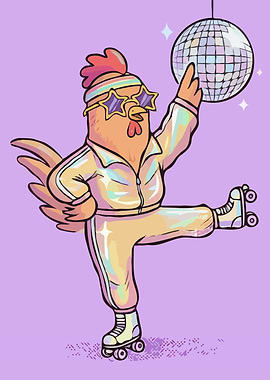 Disco Chicken - Retro Roller Skate Funky