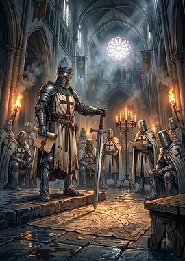Knights Templar in a Cathedral