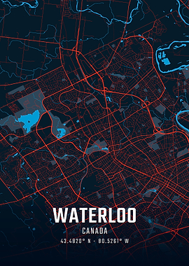 Waterloo Canada City Map