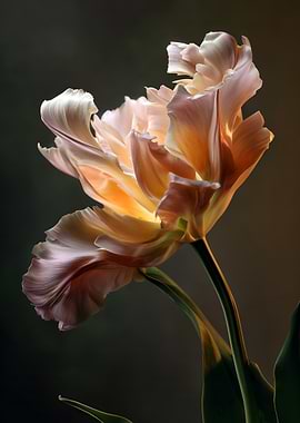 Close-up of a delicate parrot tulip
