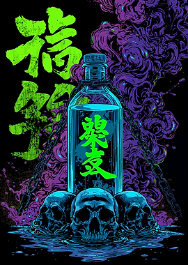Mysterious Bottle and Japanese Mantra