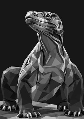 Komodo Dragon Low Poly Art