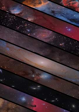 Collage of Space Nebulae and Galaxies