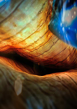 Ethereal Cosmic Canyon: Abstract Textured Art