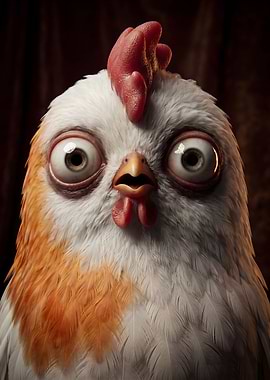 Surprised Chicken Close-up