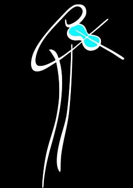 Minimalist Violinist Playing Music