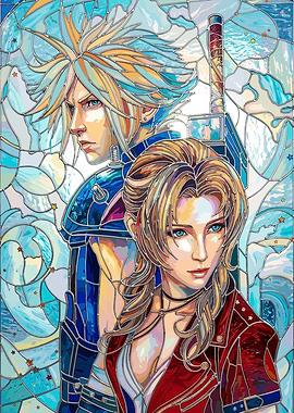 Final Fantasy VII Stained Glass Art