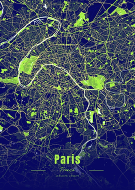 Paris Map Art