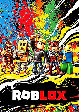 Roblox Characters with Paint Splatter