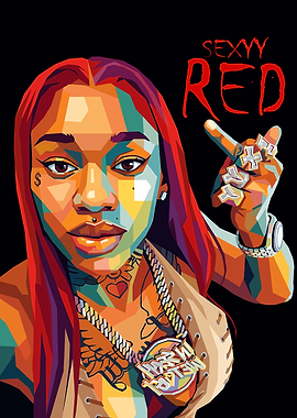Sexy Red Pop Art Portrait
