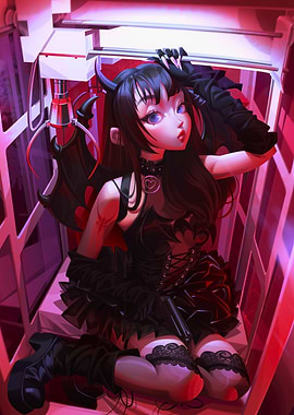 Gothic Girl in Claw Machine
