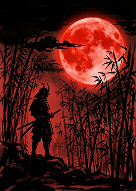 Samurai Under a Blood Moon
