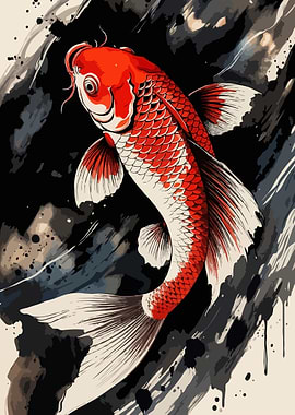 Vibrant Koi Fish Painting