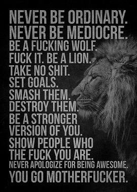Lion Motivational Quote Poster