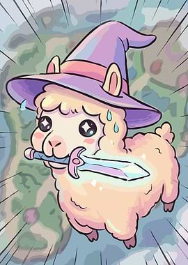 Battle Llama - Cute RPG Witch Sword
