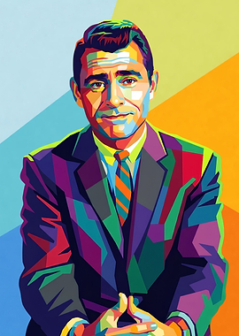 Rod Serling Colorful Portrait