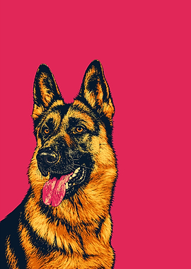 German Shepherd Dog Pop Art