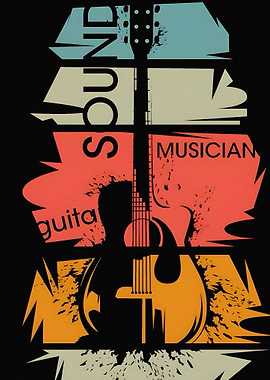 Guitar Sound Musician Text Art