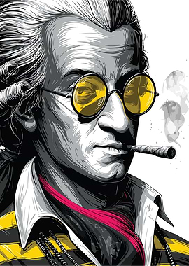 Mozart with cigar and sunglasses