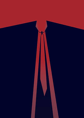 Minimalist Blue Red Geometric Abstract Light Shadow Wall Art Fine Art Print