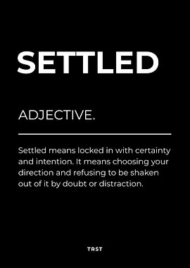 Settled Definition Poster – Focus, Clarity & Unshakable Success Mindset