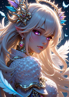 Anime Angel with Purple Eyes