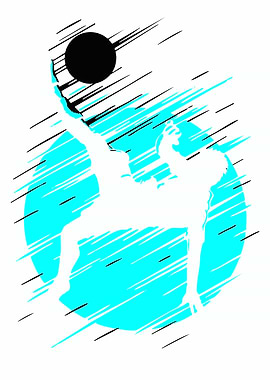 Soccer Player Silhouette with Abstract Background