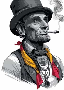 Abraham Lincoln Smoking a Joint