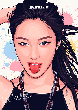 Giselle Portrait with Tongue Out