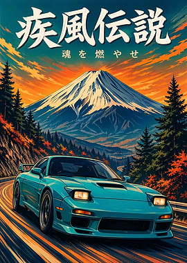 Japanese Car Racing Poster