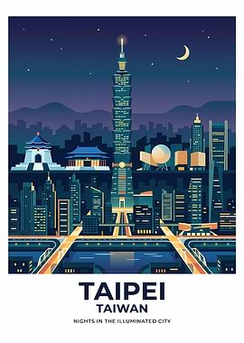 Taipei Cityscape at Night