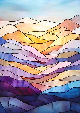 Stained Glass Landscape Minimalist
