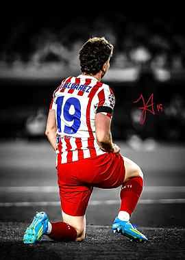 Julian Alvarez Kneeling on Field