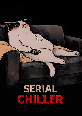 Funny Cat Watching TV Serial Chiller