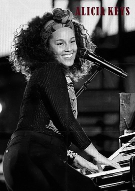 Alicia Keys Performing at Piano