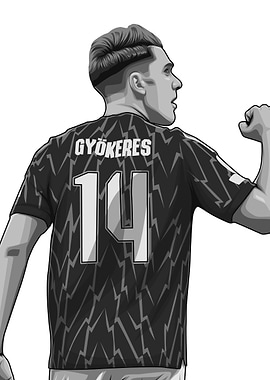 Viktor Gyokeres Black and White Version