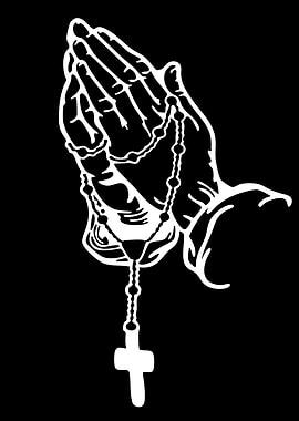 Praying Hands with Rosary
