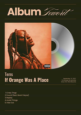 Tems If Orange Was A Place Album Cover