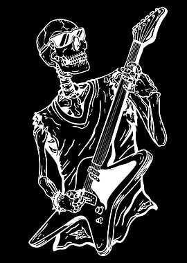 Skeleton Rock Guitarist with Sunglasses