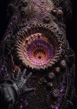 Alien creature with hand reaching out