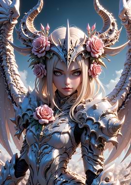 Fantasy Warrior with Roses