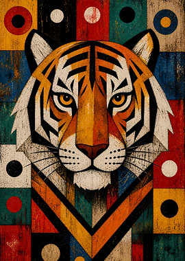 Geometric Tiger Portrait